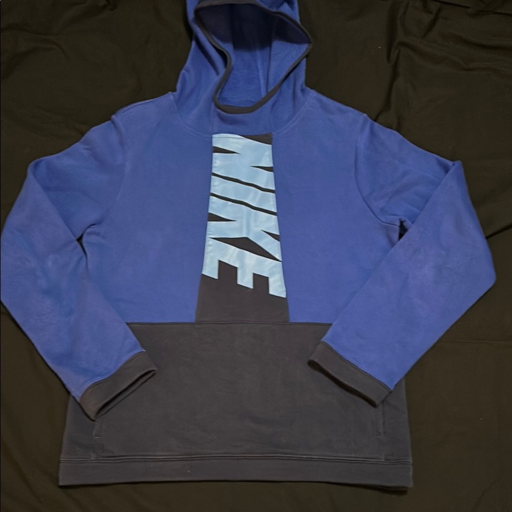 Nike Blue and Black Men's Hoodie